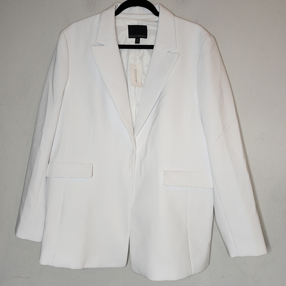 NWT Banana Republic White Single Button Blazer Womens Plus Size 18 - Picture 1 of 15